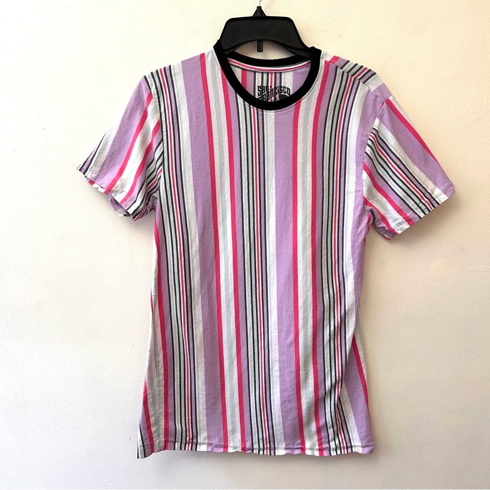 San Francisco work shirts striped tshirt size medium